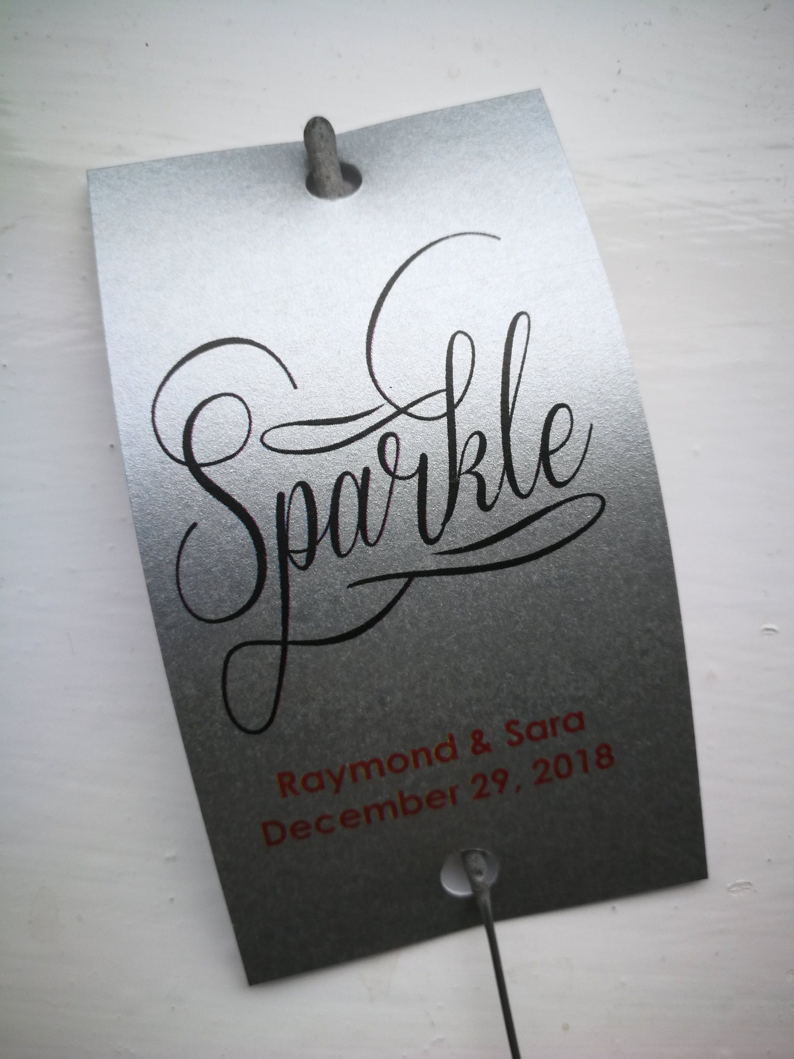 Personalised Sparkler Tags with Free 40cm sparklers Design M1