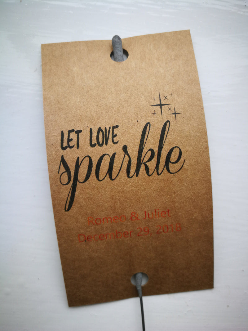 Sparkler Tags - Wedding Sparkler Send Off Tags With FREE Beautiful Sparklers
