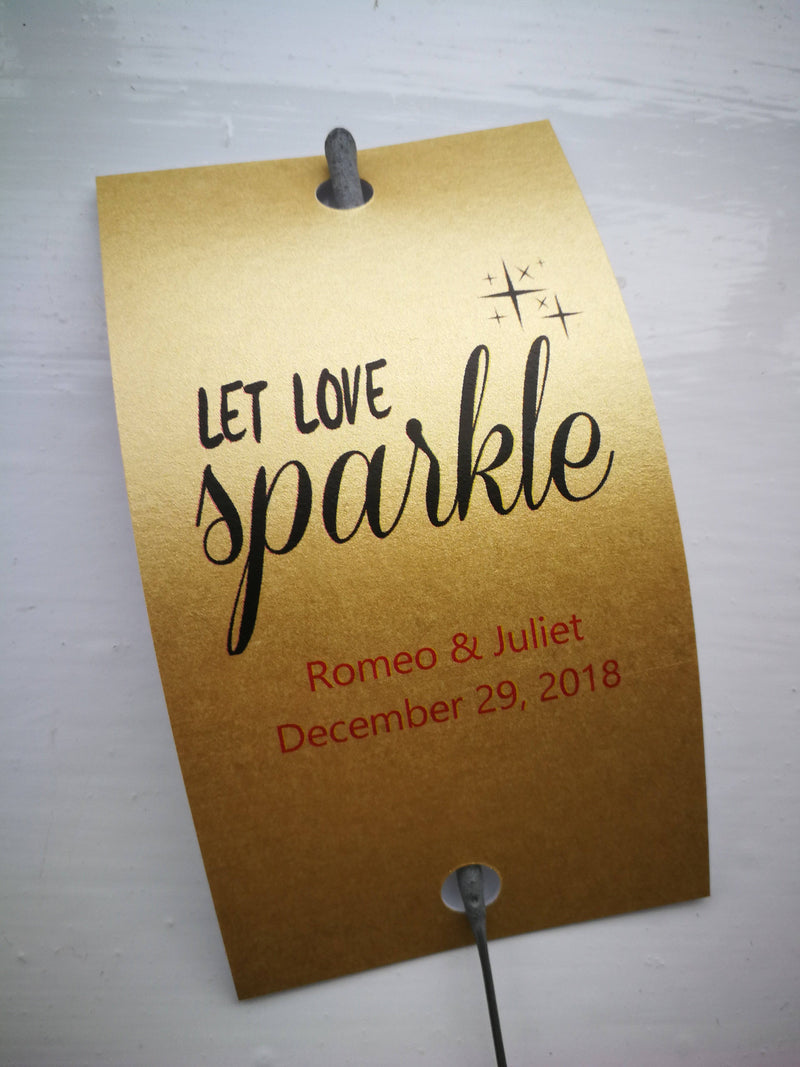 Sparkler Tags - Wedding Sparkler Send Off Tags With FREE Beautiful Sparklers