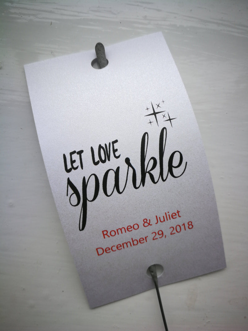 Sparkler Tags - Wedding Sparkler Send Off Tags With FREE Beautiful Sparklers