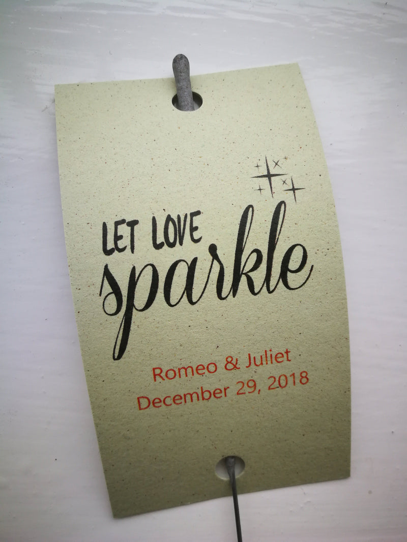 Sparkler Tags - Wedding Sparkler Send Off Tags With FREE Beautiful Sparklers