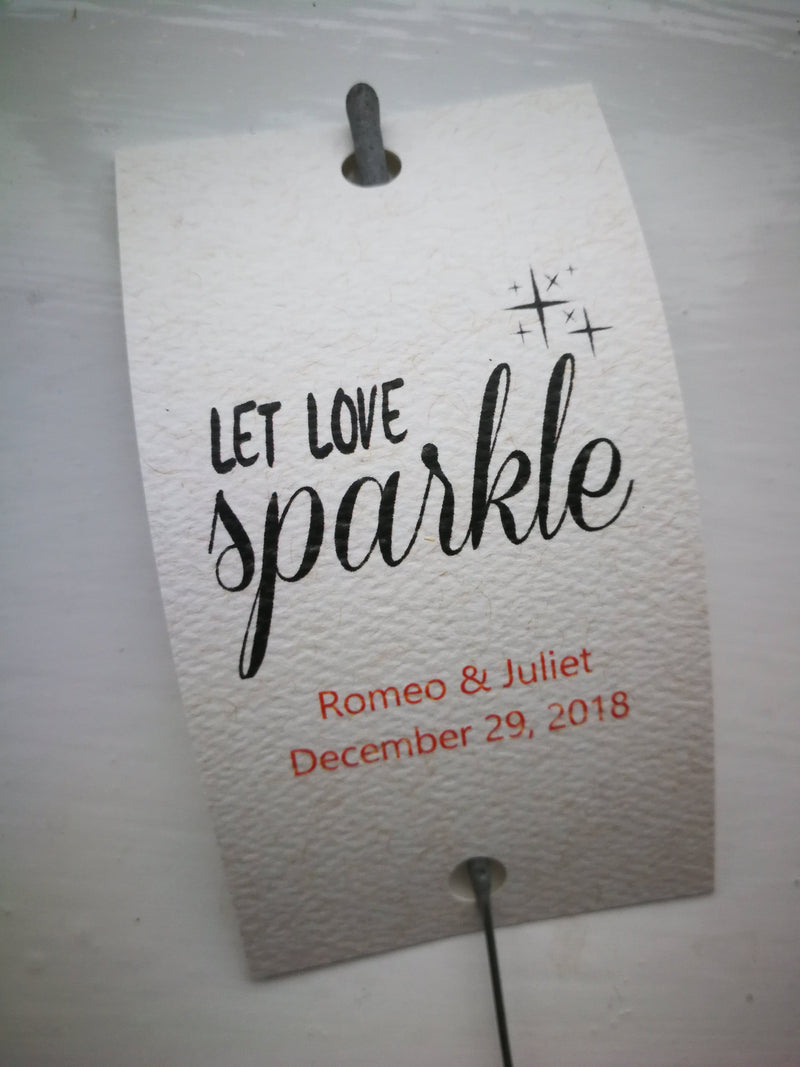 Sparkler Tags - Wedding Sparkler Send Off Tags With FREE Beautiful Sparklers