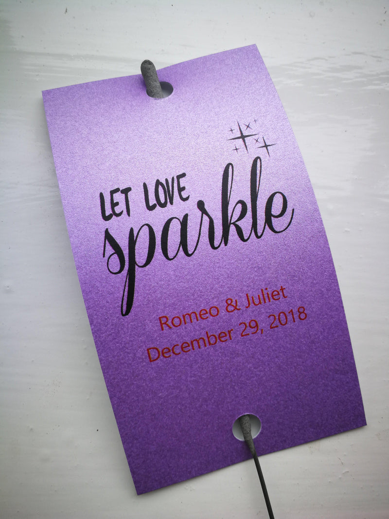 Sparkler Tags - Wedding Sparkler Send Off Tags With FREE Beautiful Sparklers