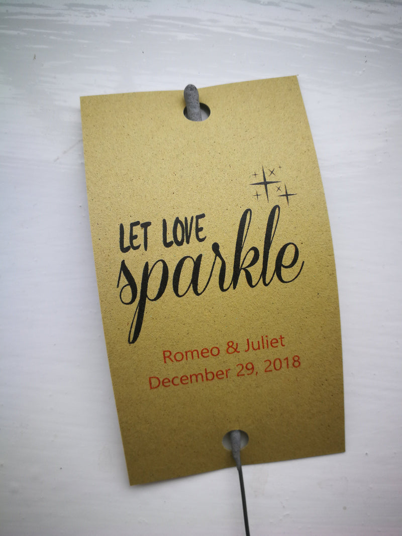 Sparkler Tags - Wedding Sparkler Send Off Tags With FREE Beautiful Sparklers