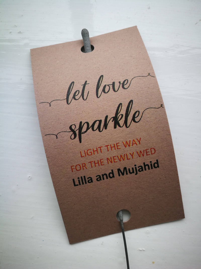 Sparkler Tags - Wedding Sparkler Custom Tags With FREE Big Massive Sparklers