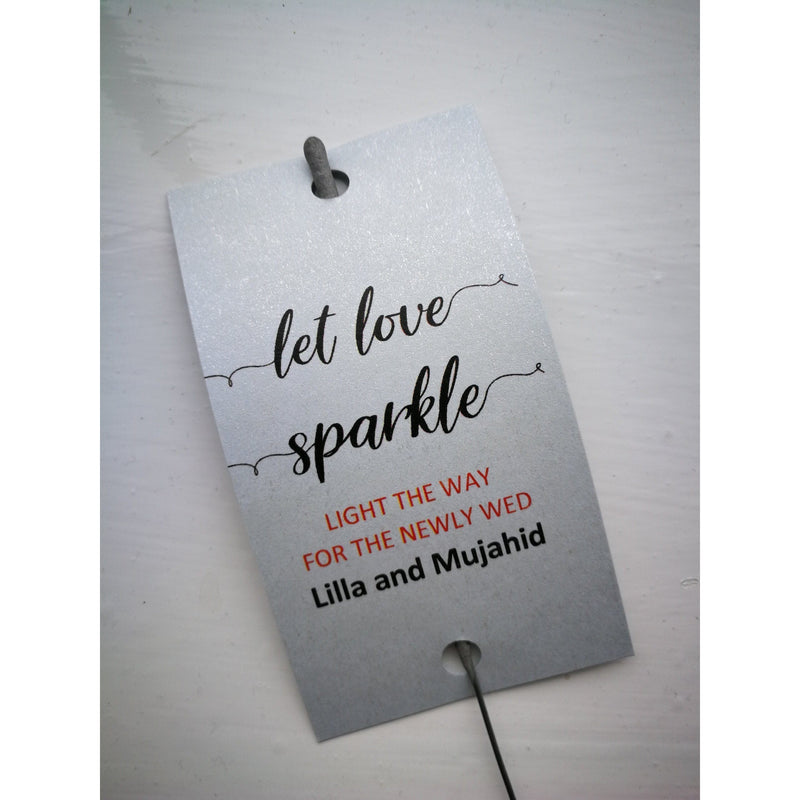 Sparkler Tags - Wedding Sparkler Custom Tags With FREE Big Massive Sparklers