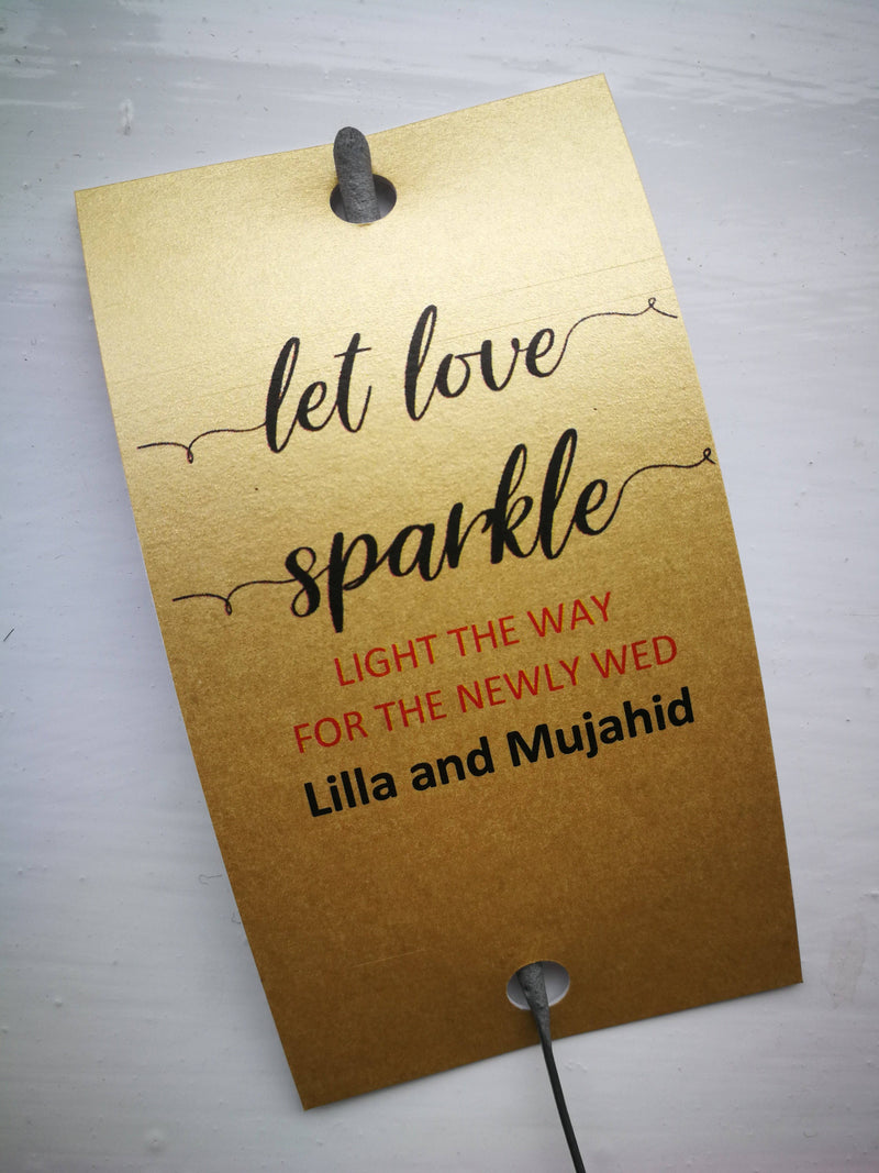 Sparkler Tags - Wedding Sparkler Custom Tags With FREE Big Massive Sparklers
