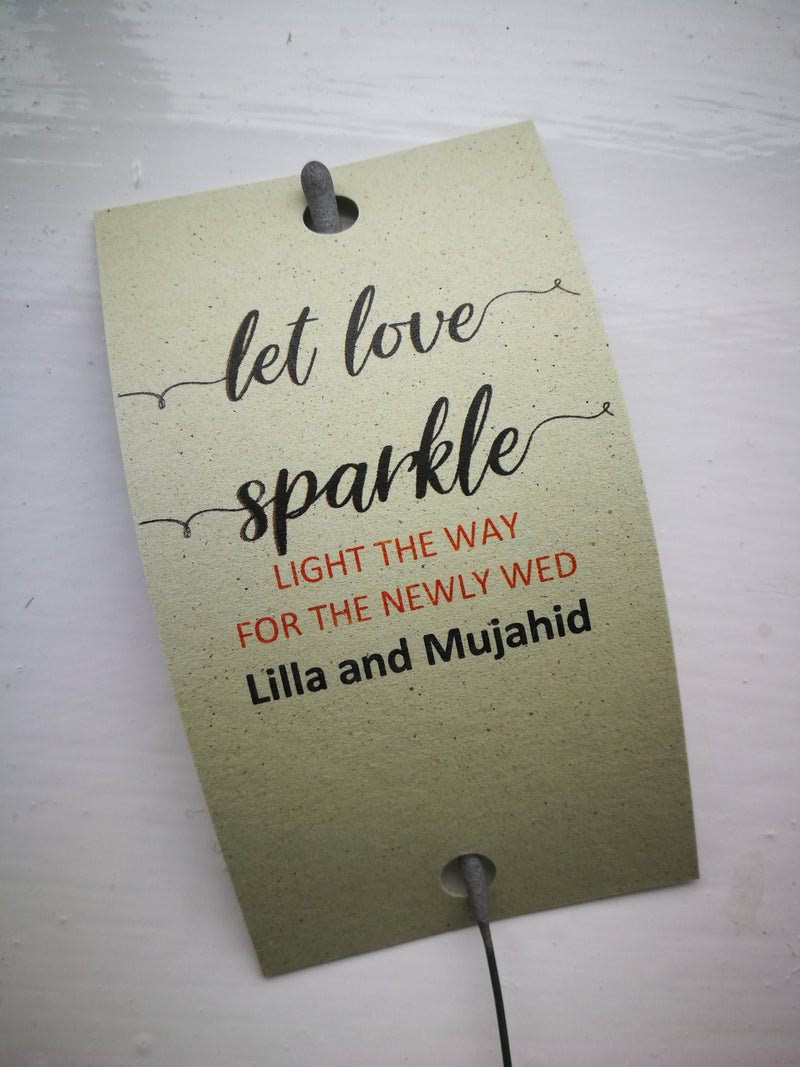 Sparkler Tags - Wedding Sparkler Custom Tags With FREE Big Massive Sparklers