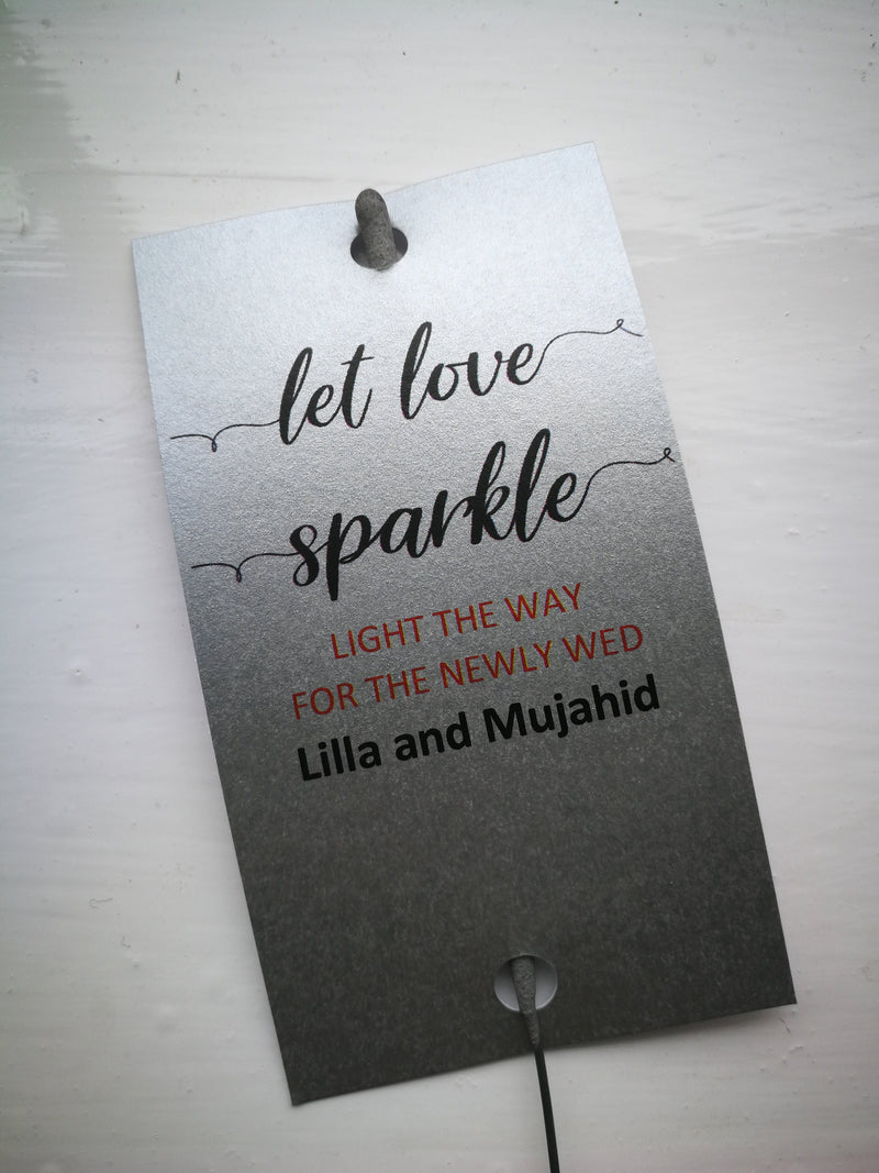 Sparkler Tags - Wedding Sparkler Custom Tags With FREE Big Massive Sparklers