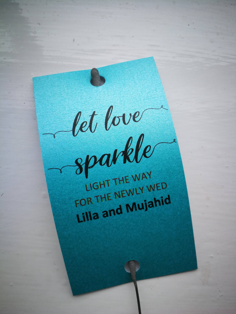 Sparkler Tags - Wedding Sparkler Custom Tags With FREE Big Massive Sparklers