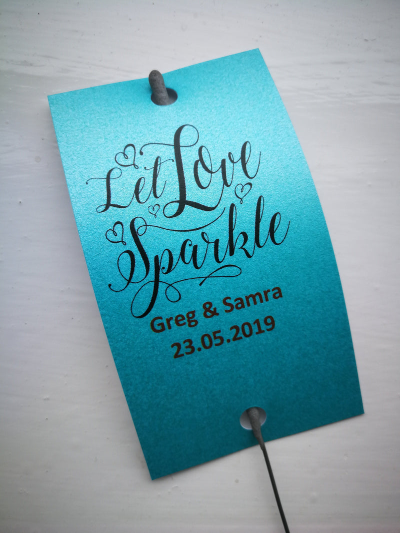 Sparkler Tags - Wedding Favour Tags With FREE 16 Inch Sparklers