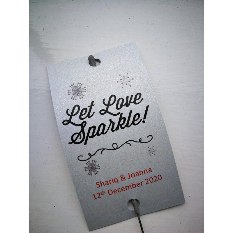 Sparkler Tags - Wedding Party Favour Tags With FREE 40 Cm Sparklers