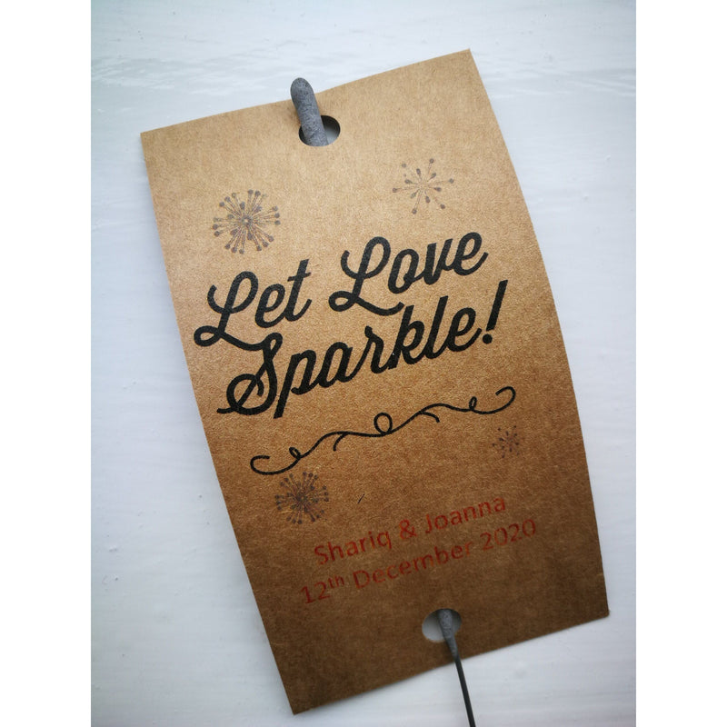 Sparkler Tags - Wedding Party Favour Tags With FREE 40 Cm Sparklers