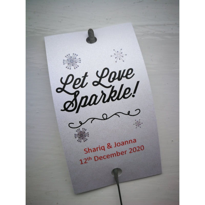 Sparkler Tags - Wedding Party Favour Tags With FREE 40 Cm Sparklers