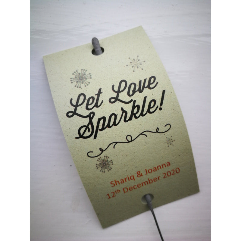 Sparkler Tags - Wedding Party Favour Tags With FREE 40 Cm Sparklers