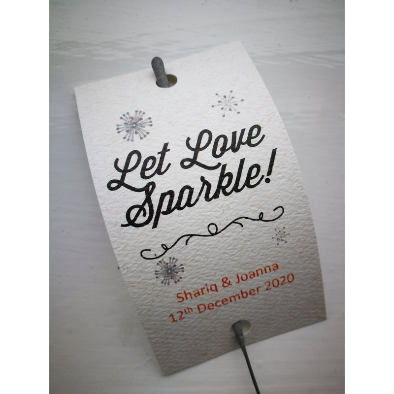 Sparkler Tags - Wedding Party Favour Tags With FREE 40 Cm Sparklers