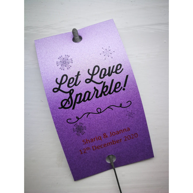 Sparkler Tags - Wedding Party Favour Tags With FREE 40 Cm Sparklers