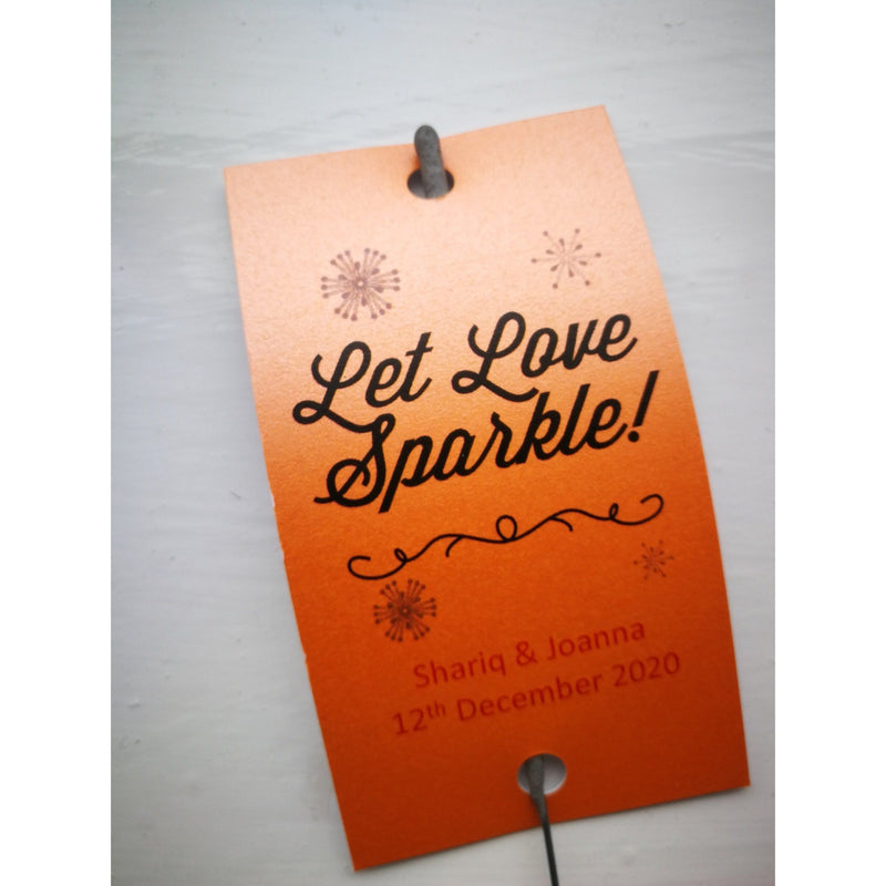 Sparkler Tags - Wedding Party Favour Tags With FREE 40 Cm Sparklers