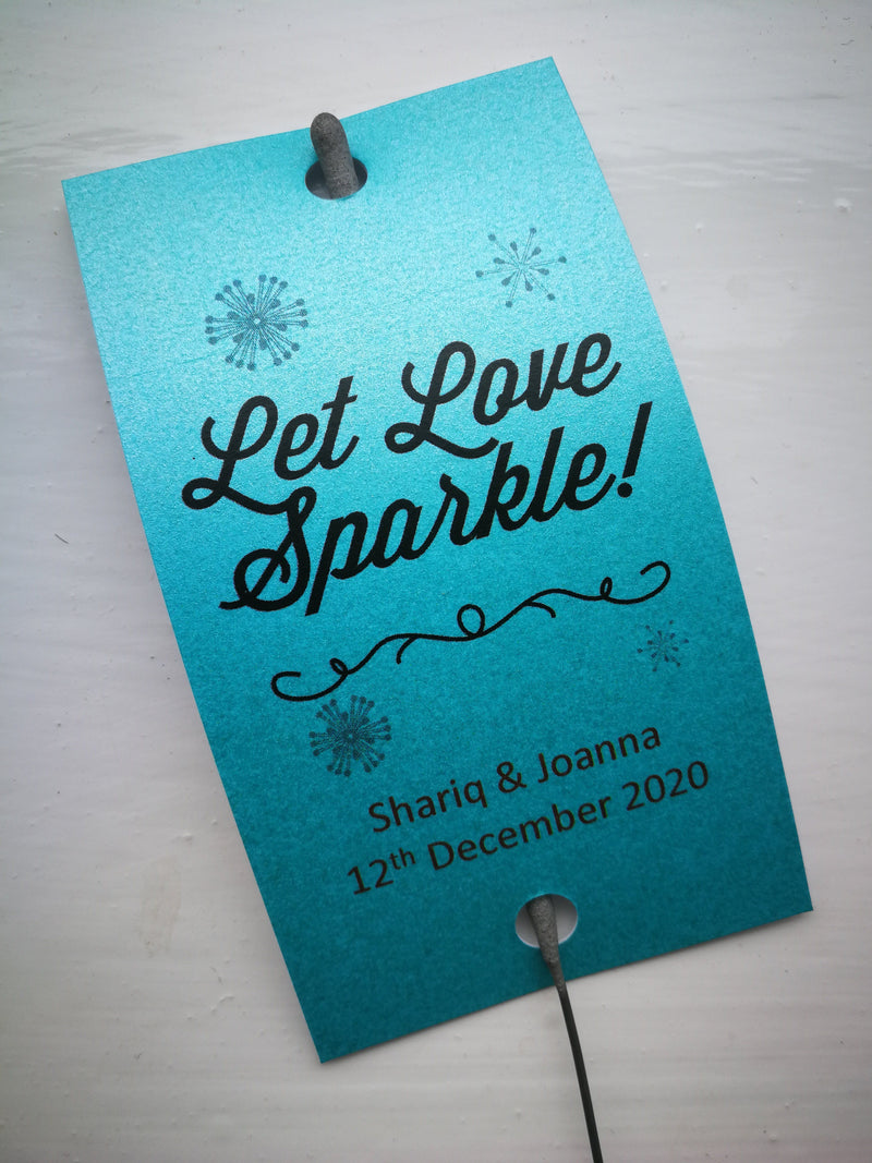 Sparkler Tags - Wedding Party Favour Tags With FREE 40 Cm Sparklers