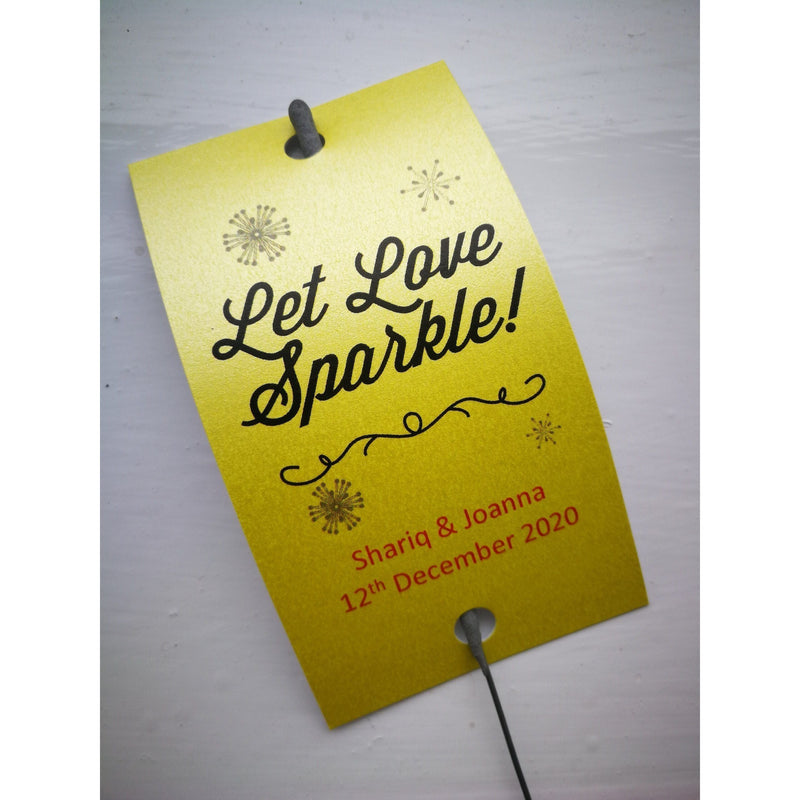 Sparkler Tags - Wedding Party Favour Tags With FREE 40 Cm Sparklers