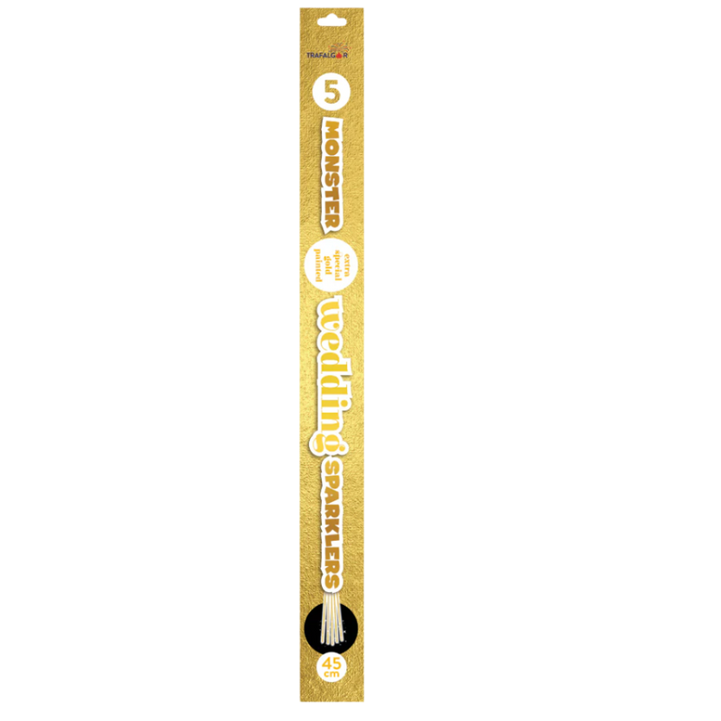 Pack Of 5 Trafalgar 45cm Big Gold Coated Sparklers