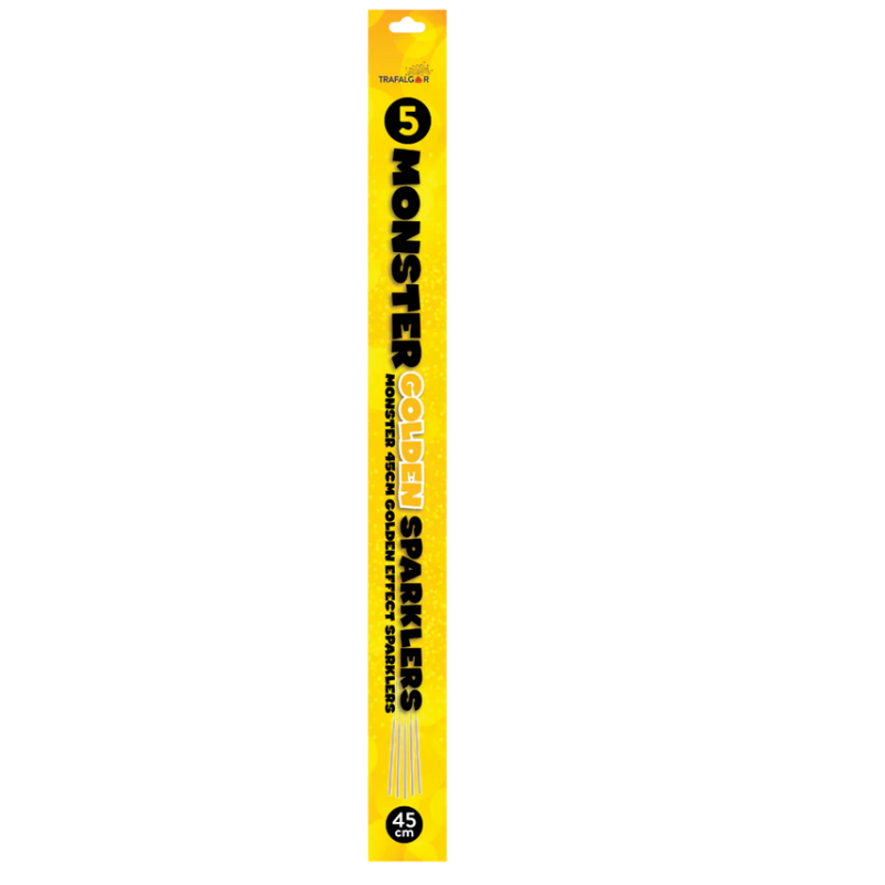 45cm Monster Golden Sparklers (Pack of 5)