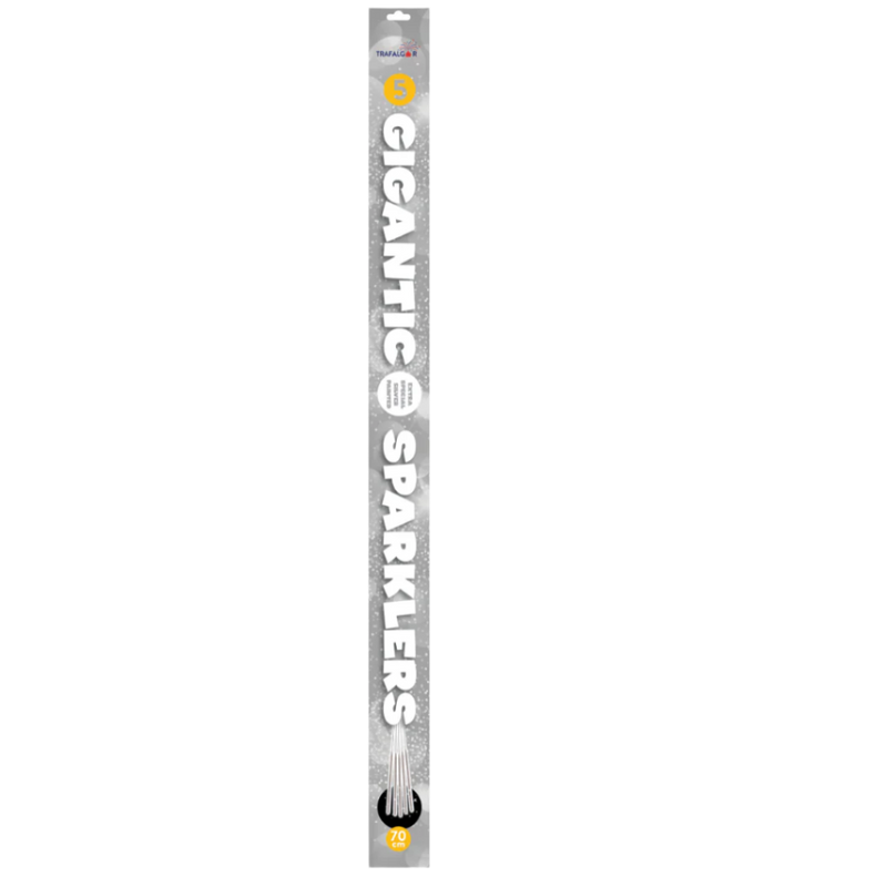Bulk Buy 70cm Gigantic Silver Painted Sparklers (Pack of 150)