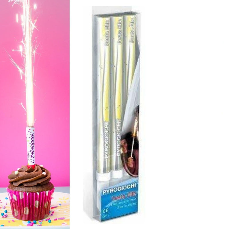 Hand Held Ice Fountain Sparklers 7" Inch Indoor Use (PACK OF 3)