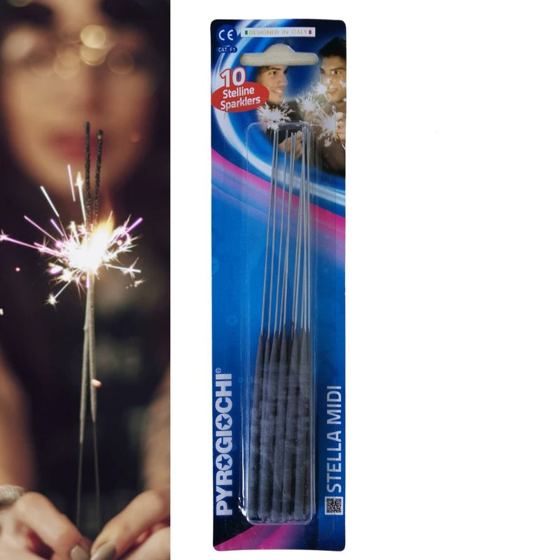 Pack Of 10 Pyrogiochi - 7" Inch  Small Sparklers