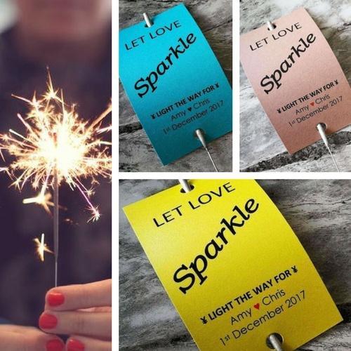 Sparkler Tags - Packs Of Personalised Printable Wedding Favour Sparkler Tags With Big Sparklers