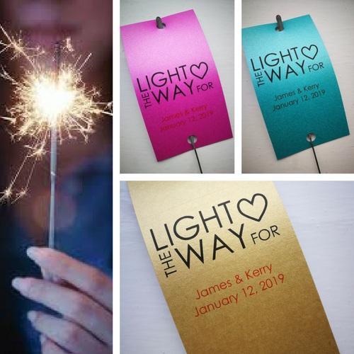 Sparkler Tags - Personalised Wedding Sparkler Tags With FREE Sparklers