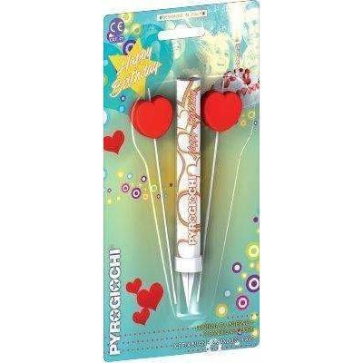 Sparklers - Ice Fountain Sparklers 6" Inch With 2 Heart Candles Indoor Use (PACK OF 3)