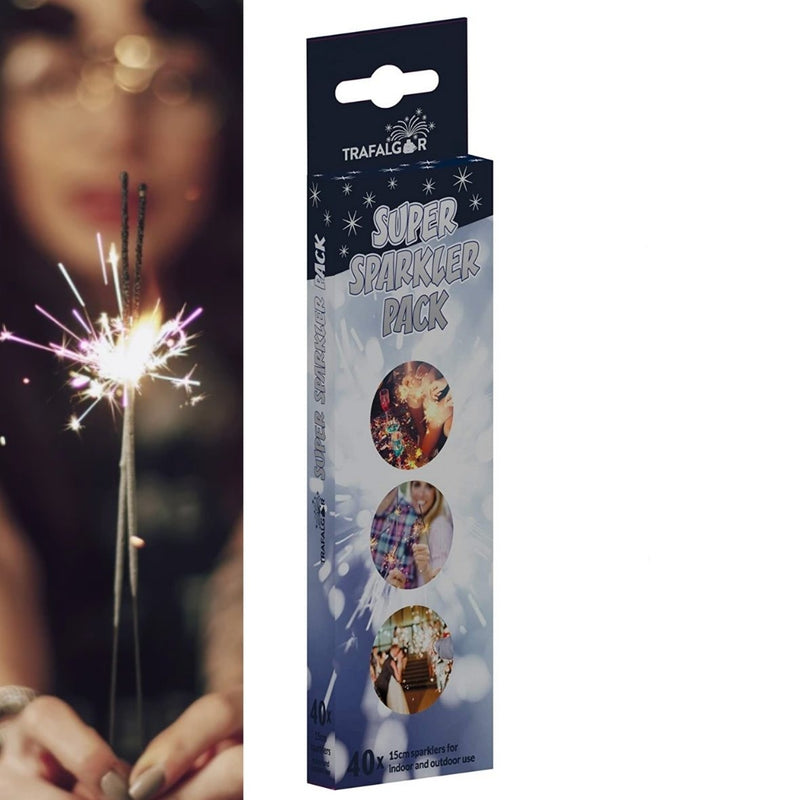 Trafalgar – 6” Inch Super Indoor Sparklers in a box (Pack of 40)